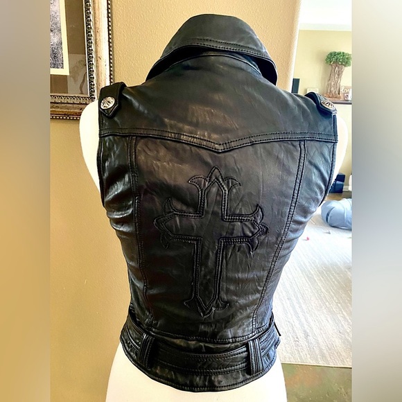 Leather Jacket in Black - Silk Lined, Affliction Size XS - Picture 3 of 15